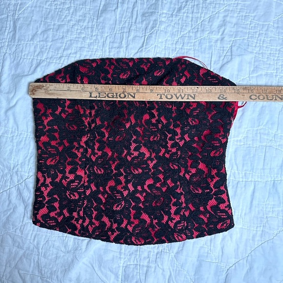 Pinky and me corset zipper red and black lace - Picture 3 of 7